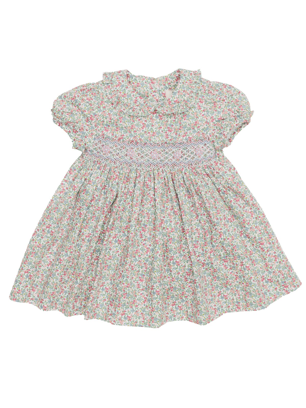 vestito in tessuto stampato con smock