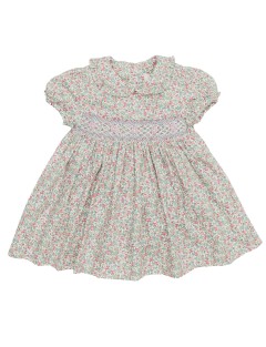 vestito in tessuto stampato con smock