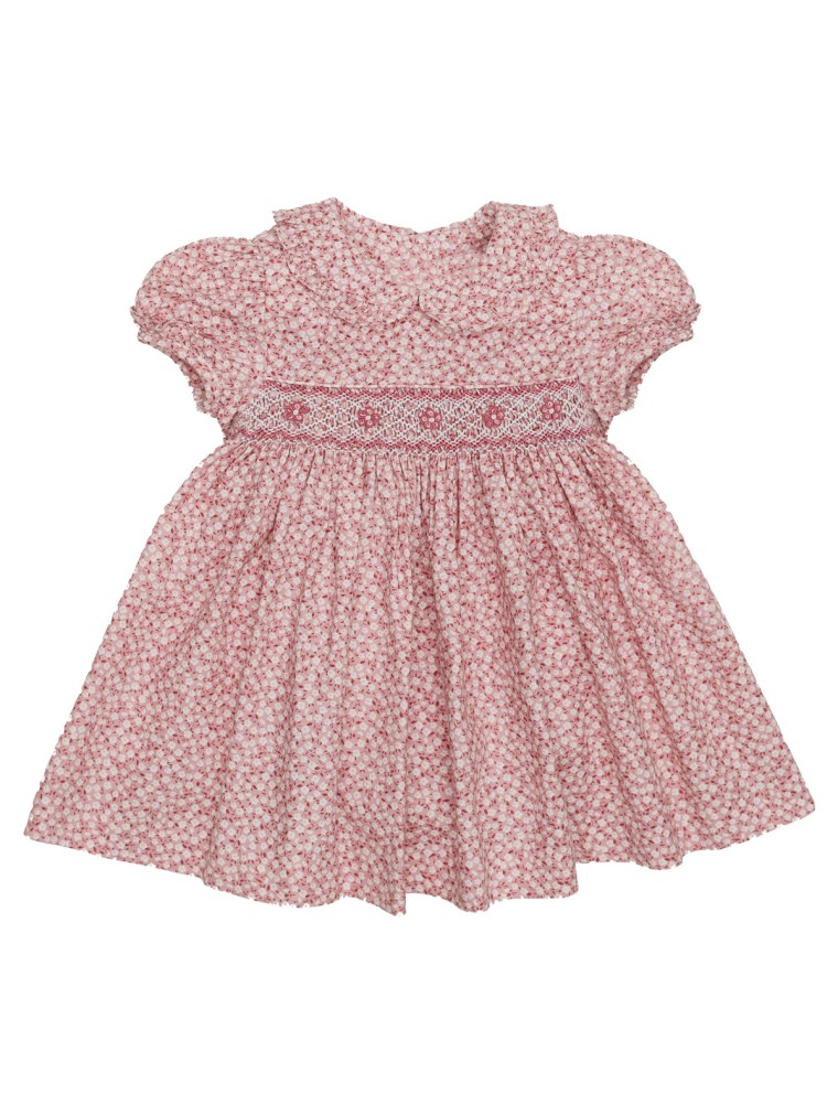 vestito in tessuto stampato con smock