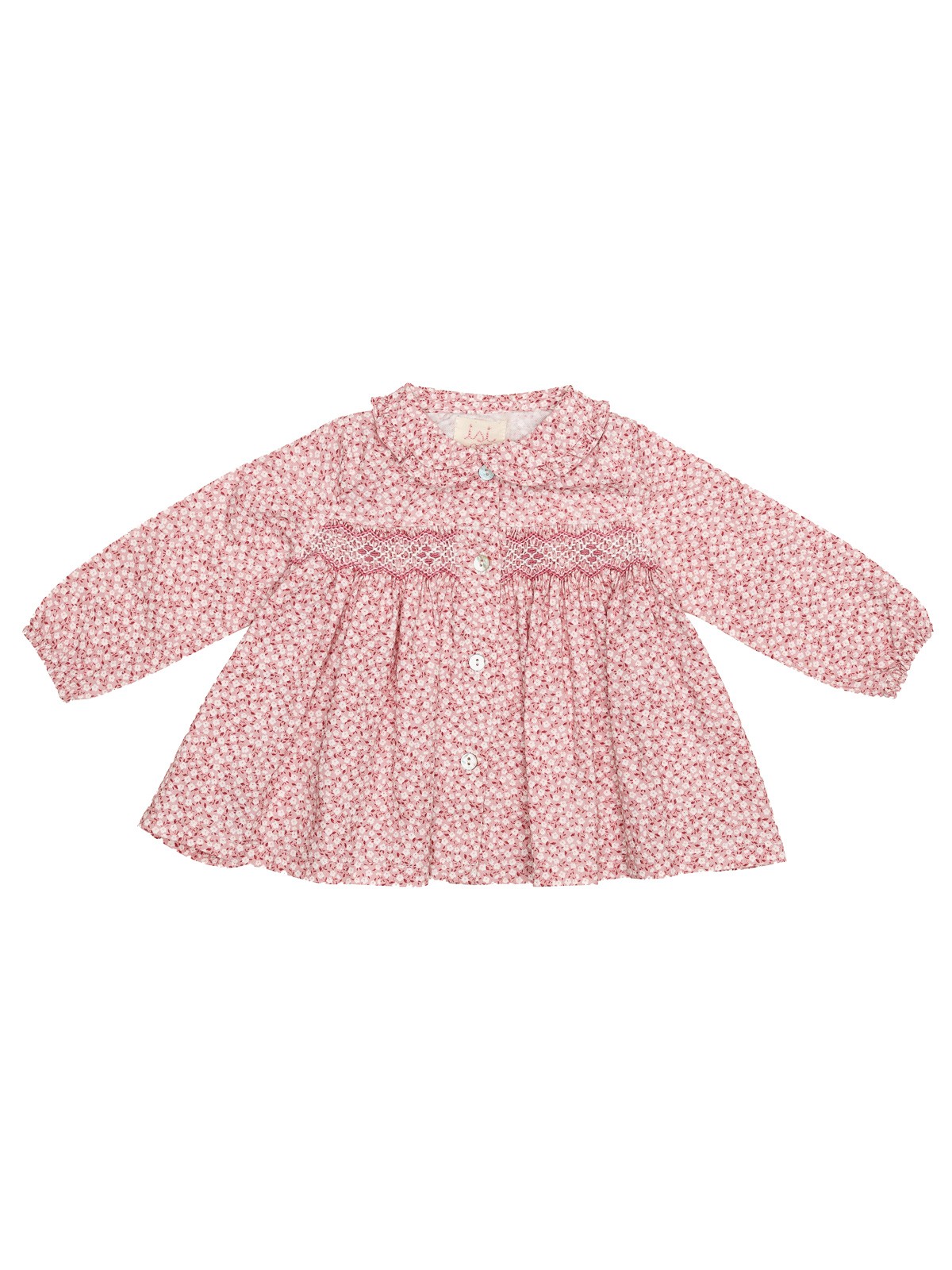camicia in tessuto stampato con smock