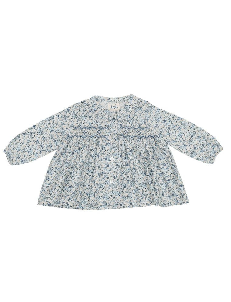 camicia in tessuto stampato con smock