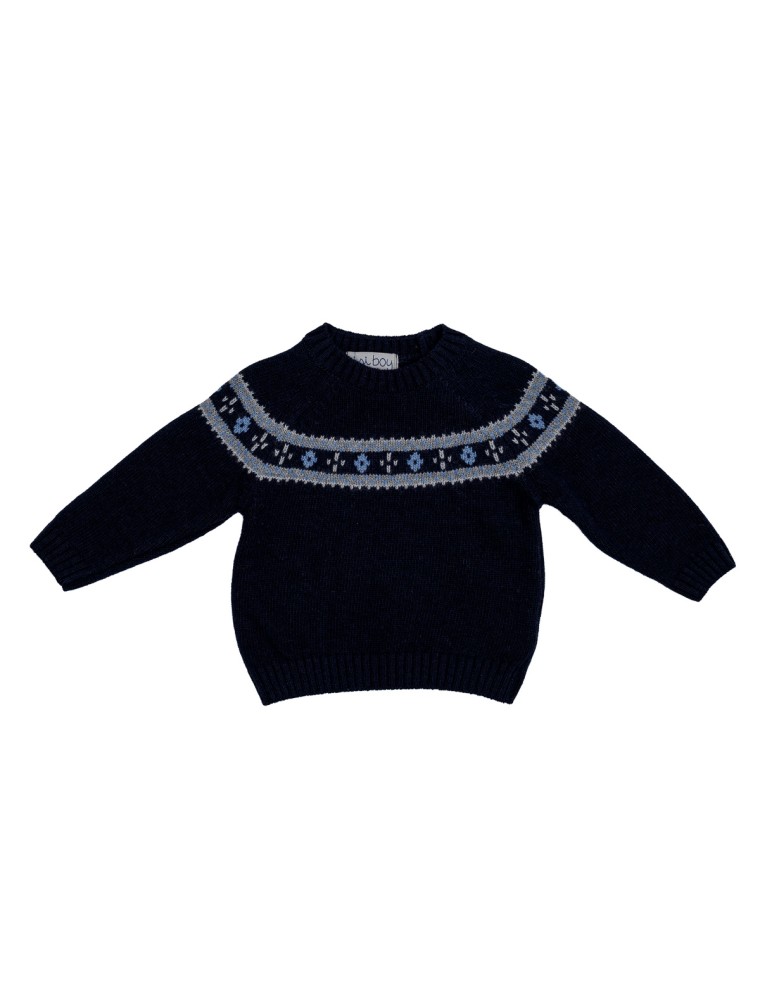 wool/cashmere sweater with jacquard 