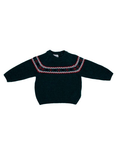 wool/cashmere sweater with jacquard 