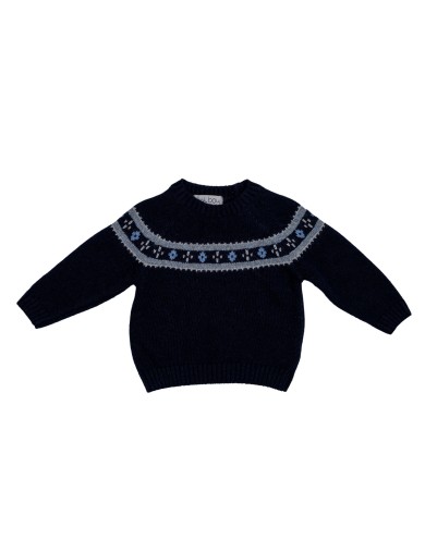 wool/cashmere sweater with jacquard 