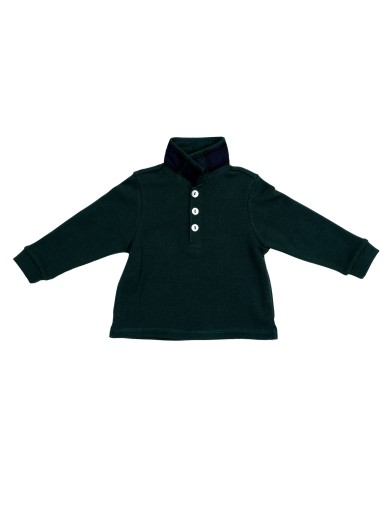 interlock polo with fashion tartan details