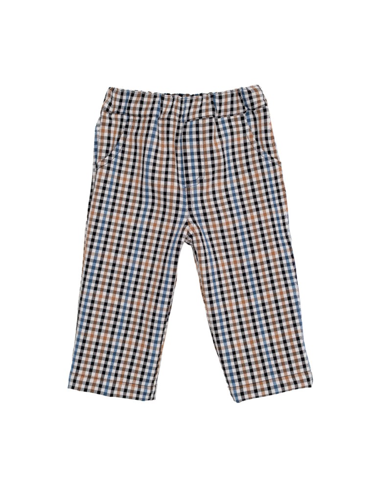 checked flannel trouser with elastic