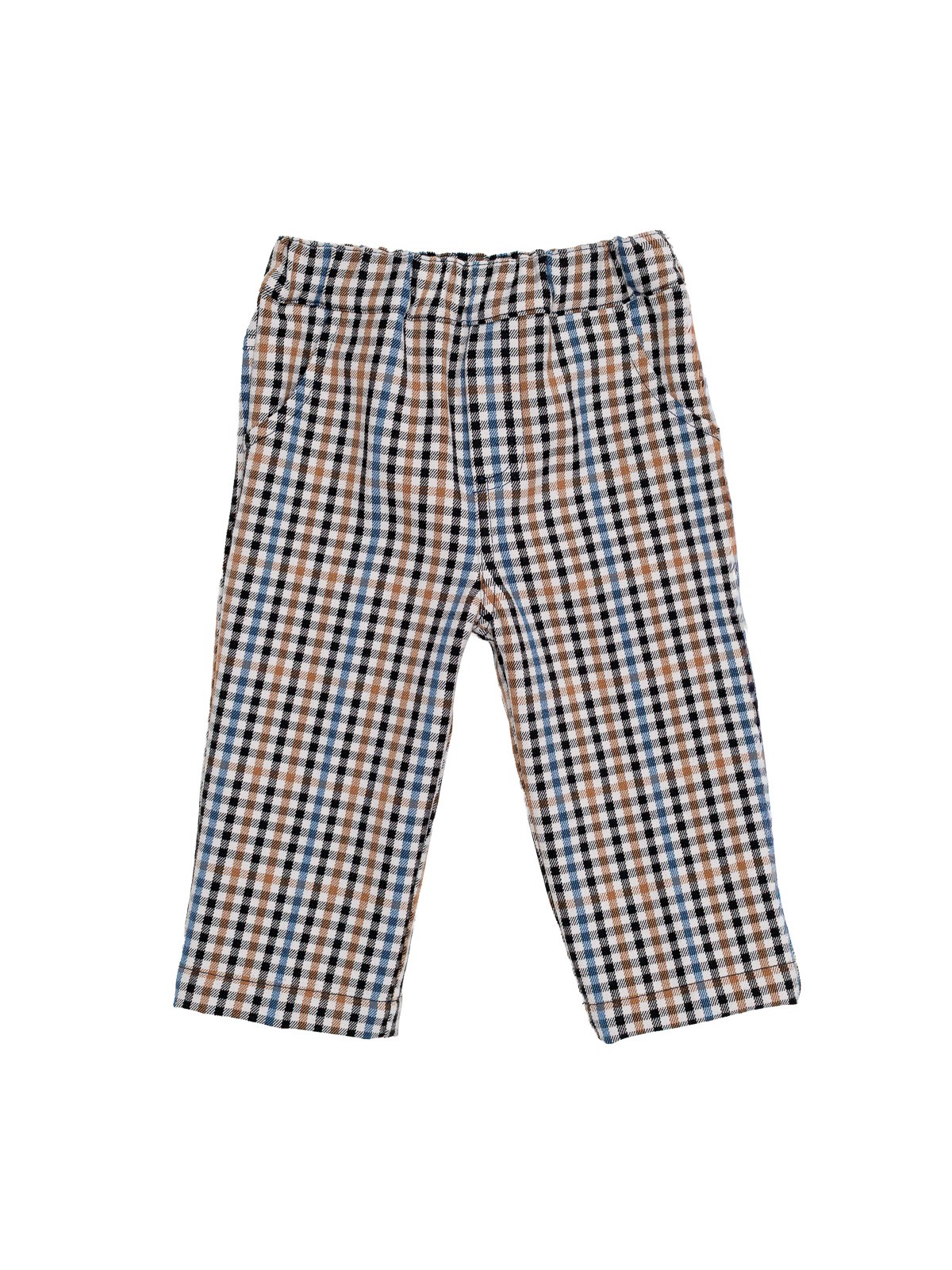 pantaloni in flanella a quadri con elastico