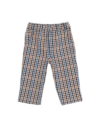 pantaloni in flanella a quadri con elastico