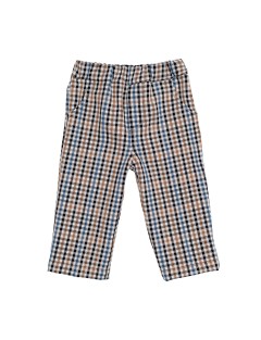 pantaloni in flanella a quadri con elastico