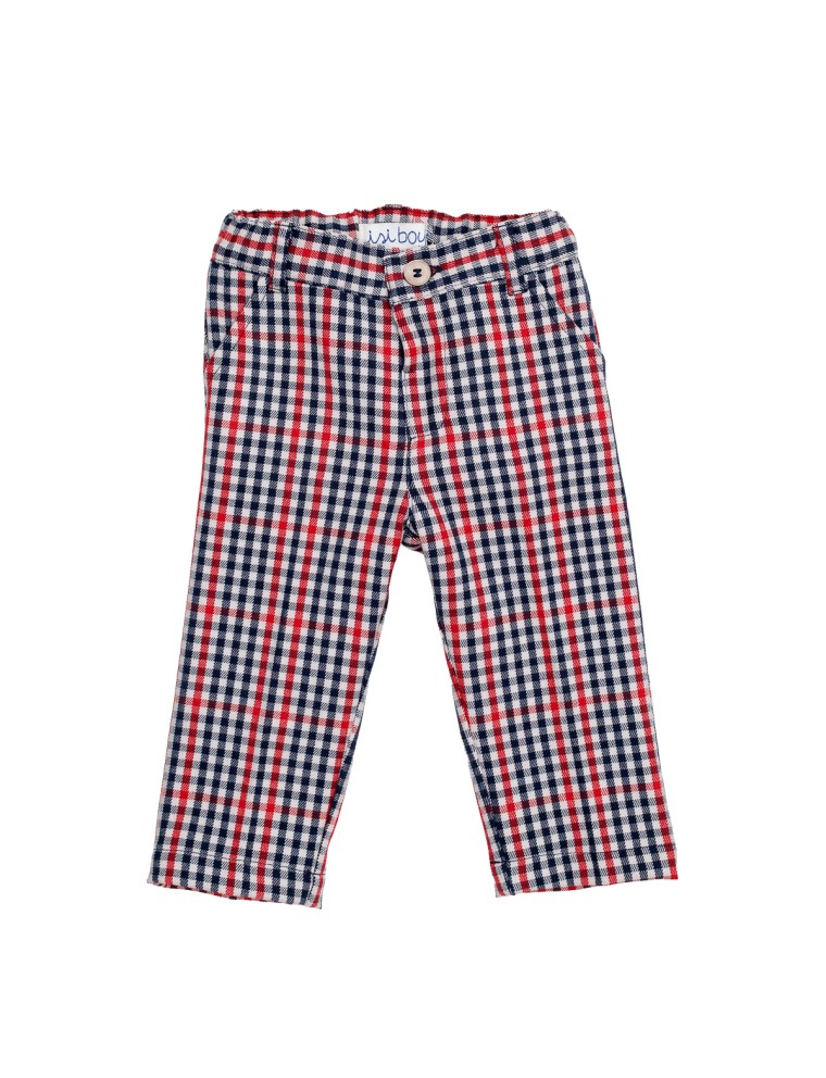 checked flannel trousers