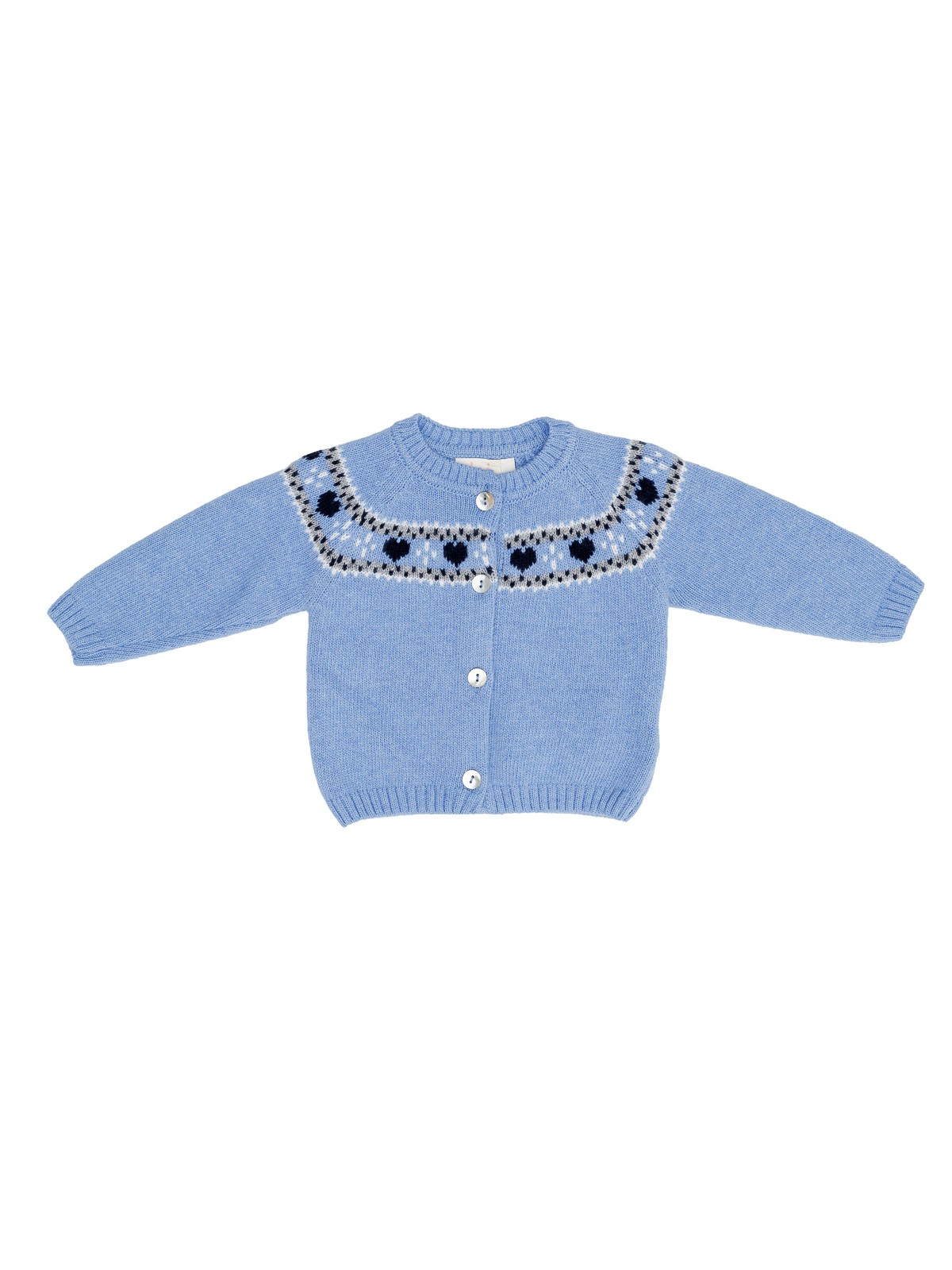 cardigan in lana/cashmere con jacquard