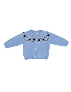cardigan in lana/cashmere con jacquard