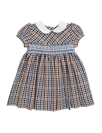 checked flannel dress with smock