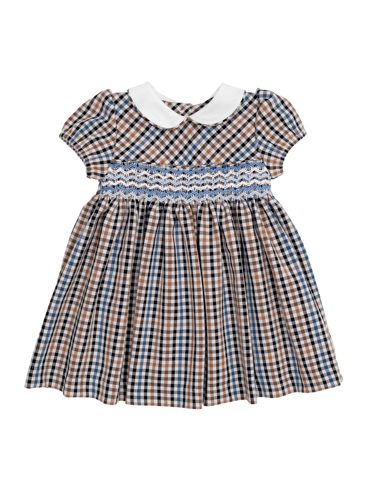 checked flannel dress with smock