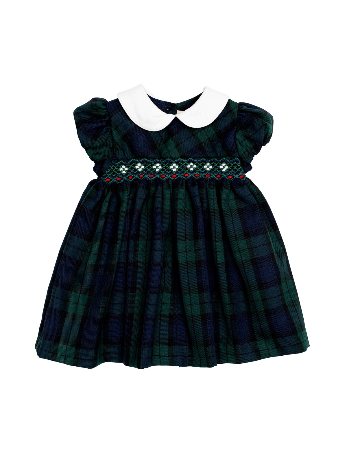 vestito in tartan con smock