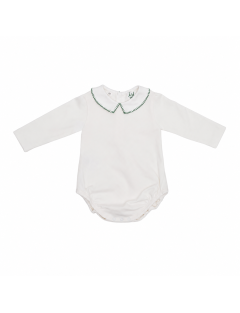 body in jersey con ricamo sul colletto