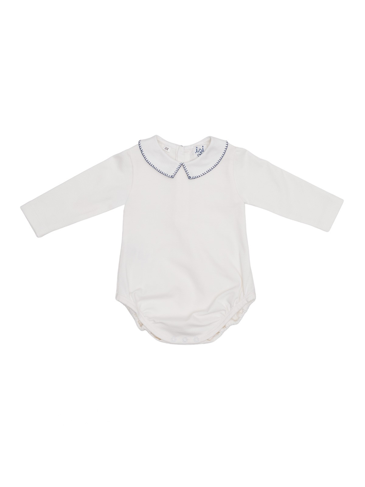 body in jersey con ricamo sul colletto