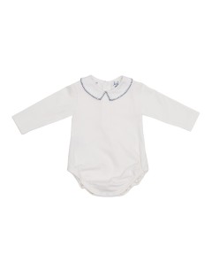 body in jersey con ricamo sul colletto