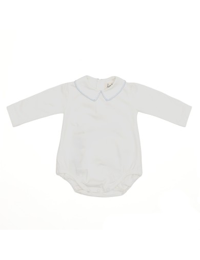 body in jersey con ricamo sul colletto