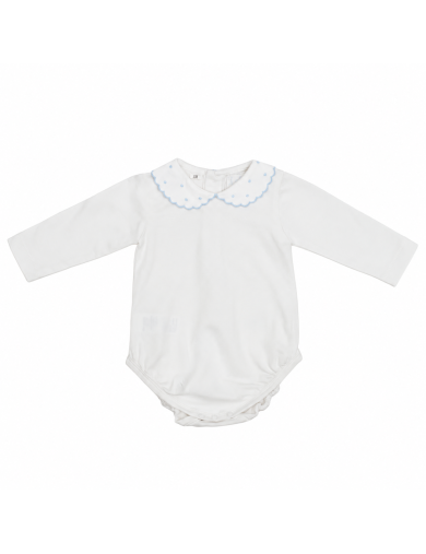 body in jersey con cappe e ricamo puntini sul colletto-