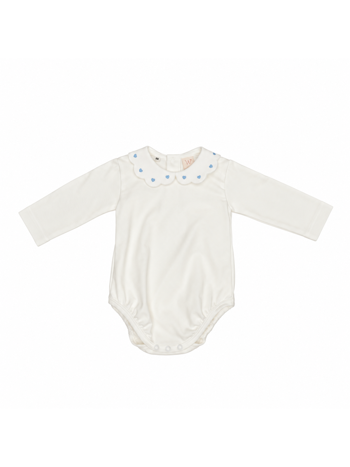 body in jersey con ricamo cuori sul colletto