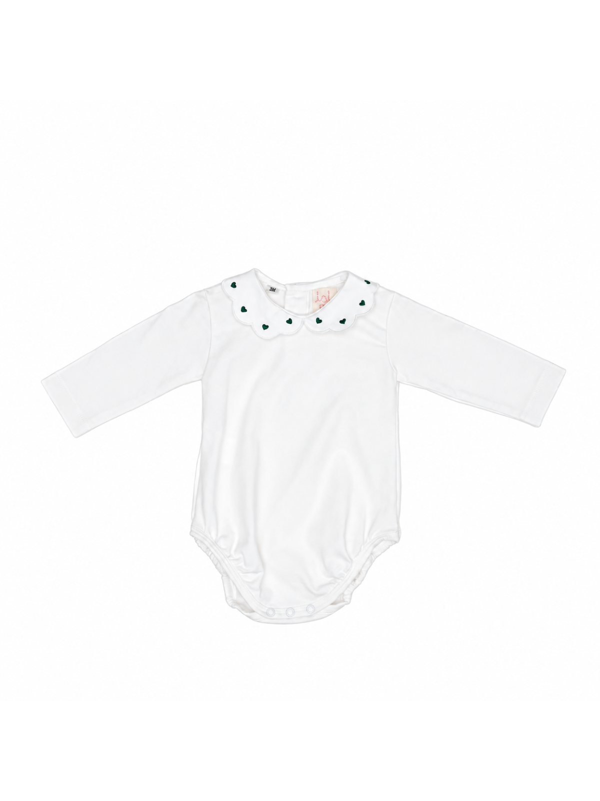 body in jersey con ricamo cuori sul colletto