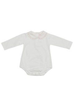 body in jersey con smock sul colletto 