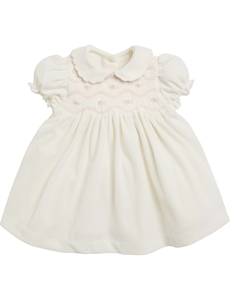 velvet baptisimal dress with smock