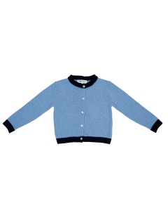 wool/cashmere cardigan with edges in contrast
