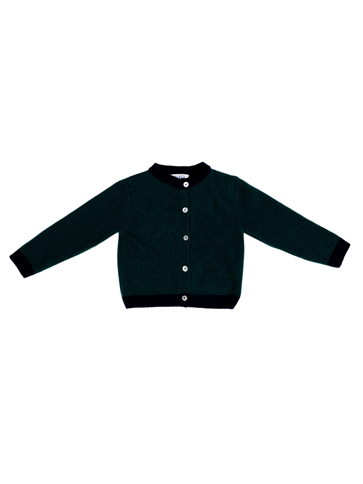 wool/cashmere cardigan with edges in contrast