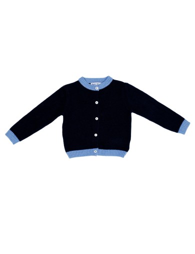 wool/cashmere cardigan with edges in contrast
