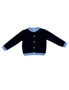 cardigan in lana/cashmere con bordi a contrasto