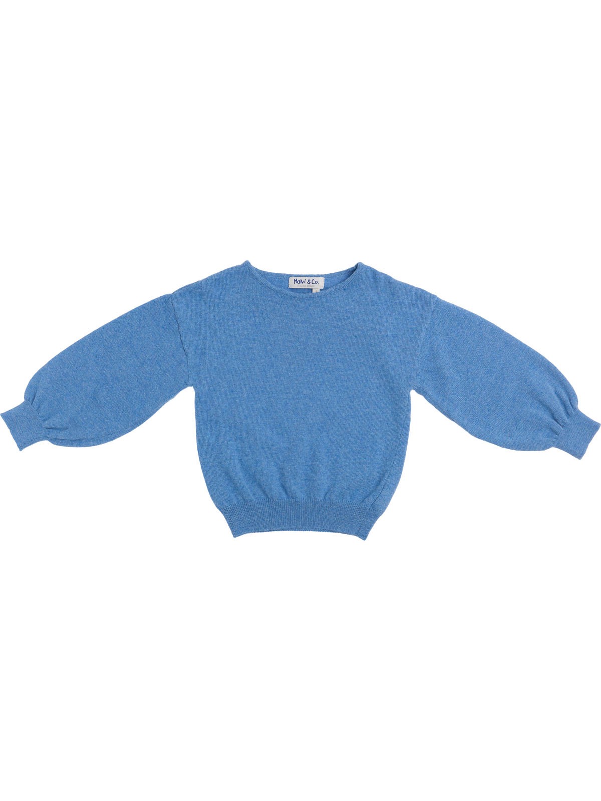 pullover girocollo con manica larga in lana/cashmere