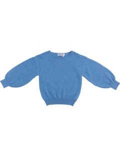pullover girocollo con manica larga in lana/cashmere