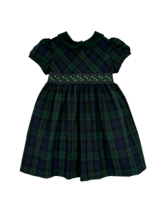 vestito in tartan con smock