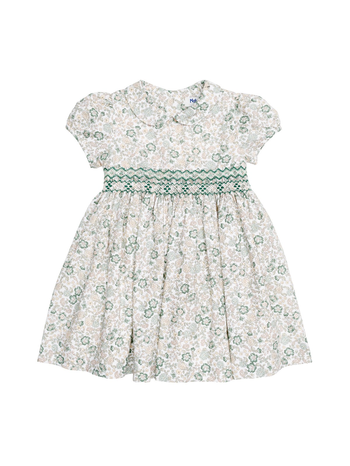 printed dress with smock