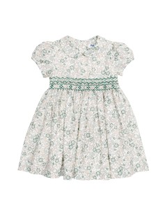 vestito in tessuto stampato con smock 