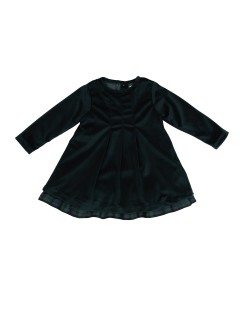 vestito in velluto con frill a contrasto a manica lunga