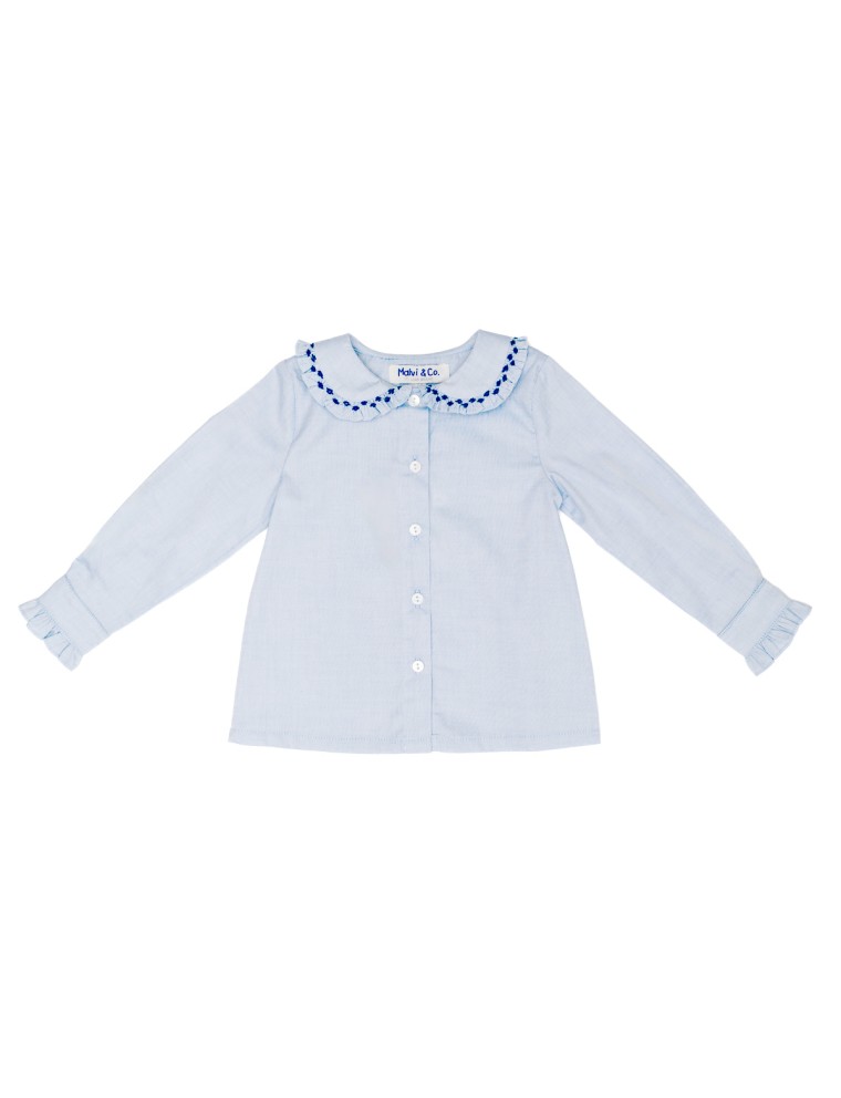 camicia in oxford con smock