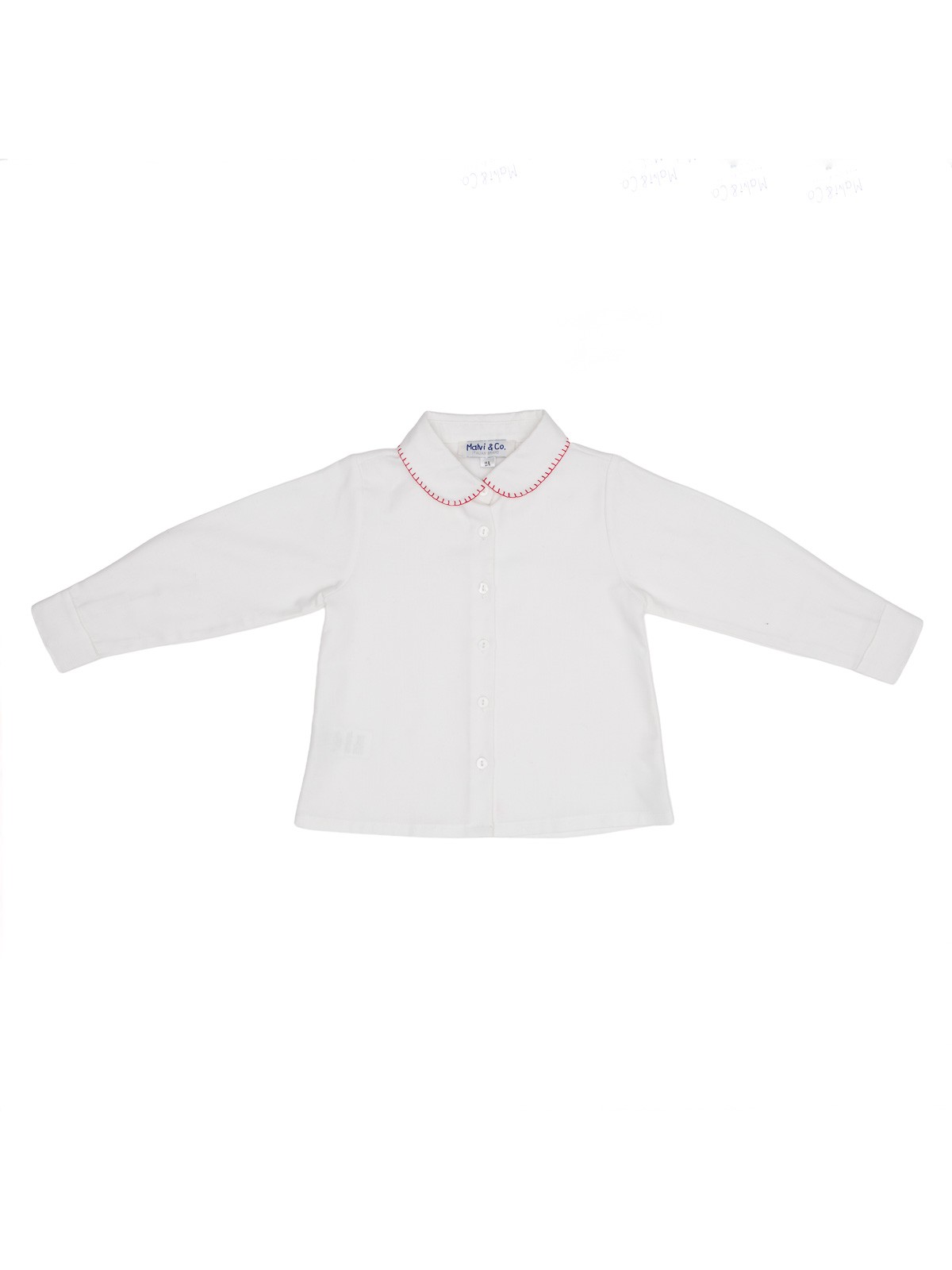 camicia in twill con ricamo sul collo