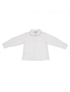 camicia in twill con ricamo sul collo