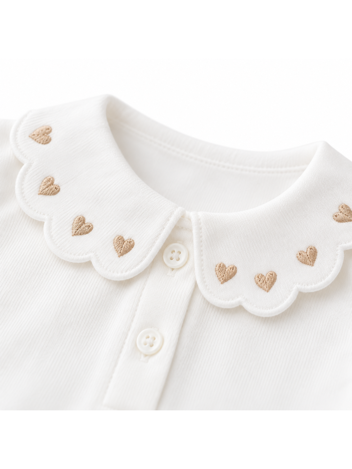 jersey polo with heart embroidery