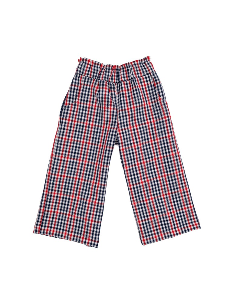 checked flannel palazzo trousers