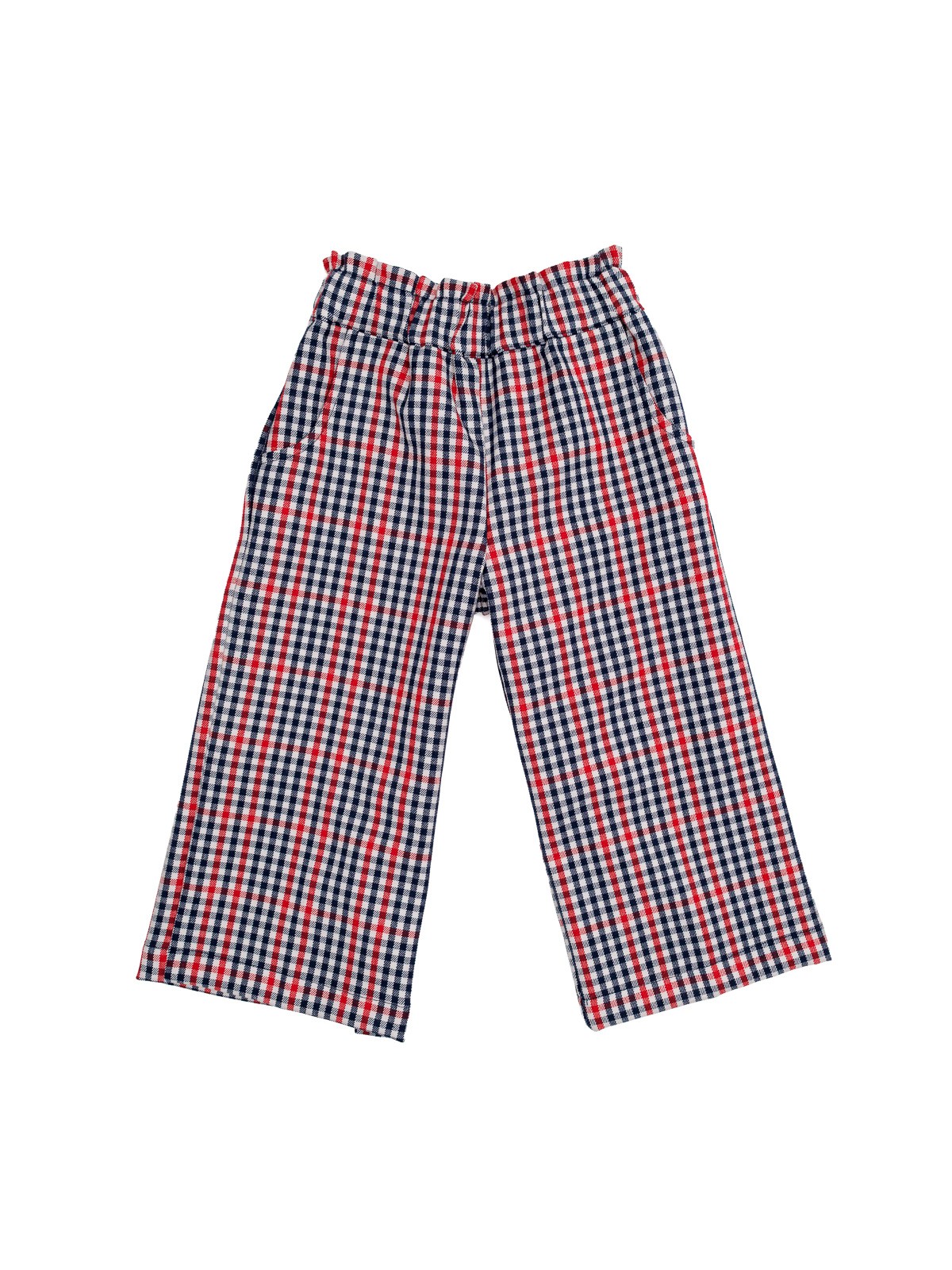 checked flannel palazzo trousers