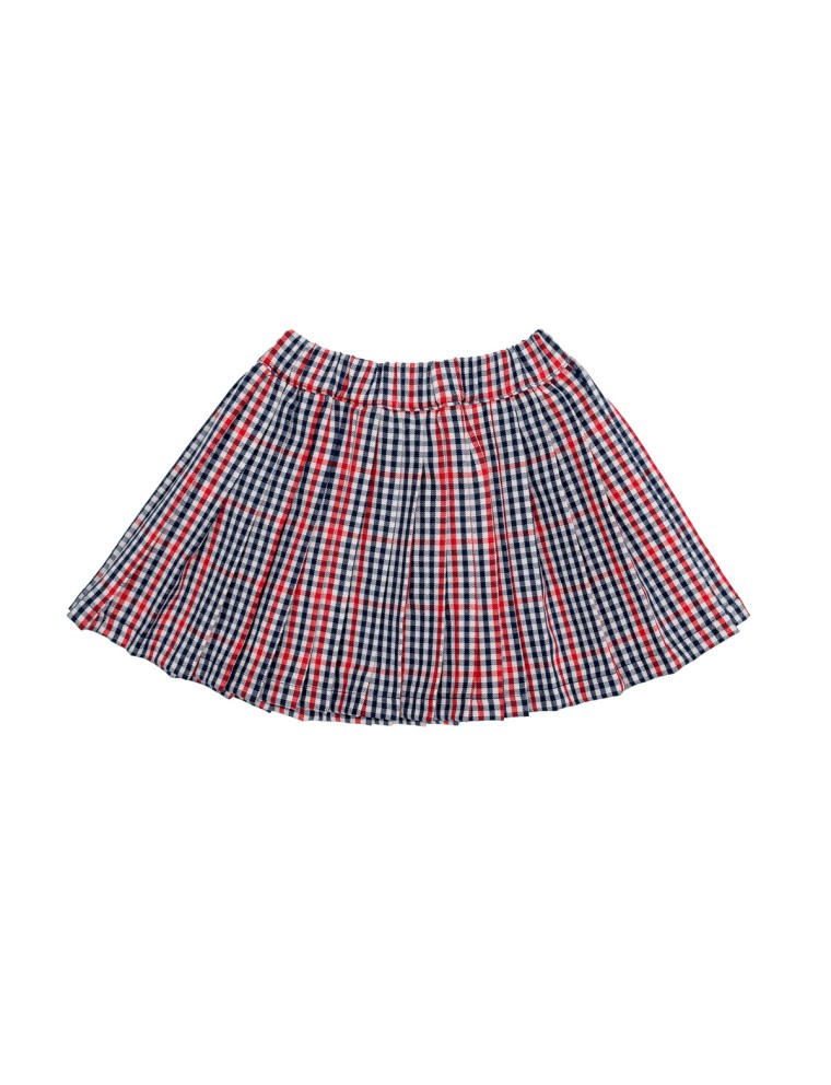 checked flannel pleated skirt