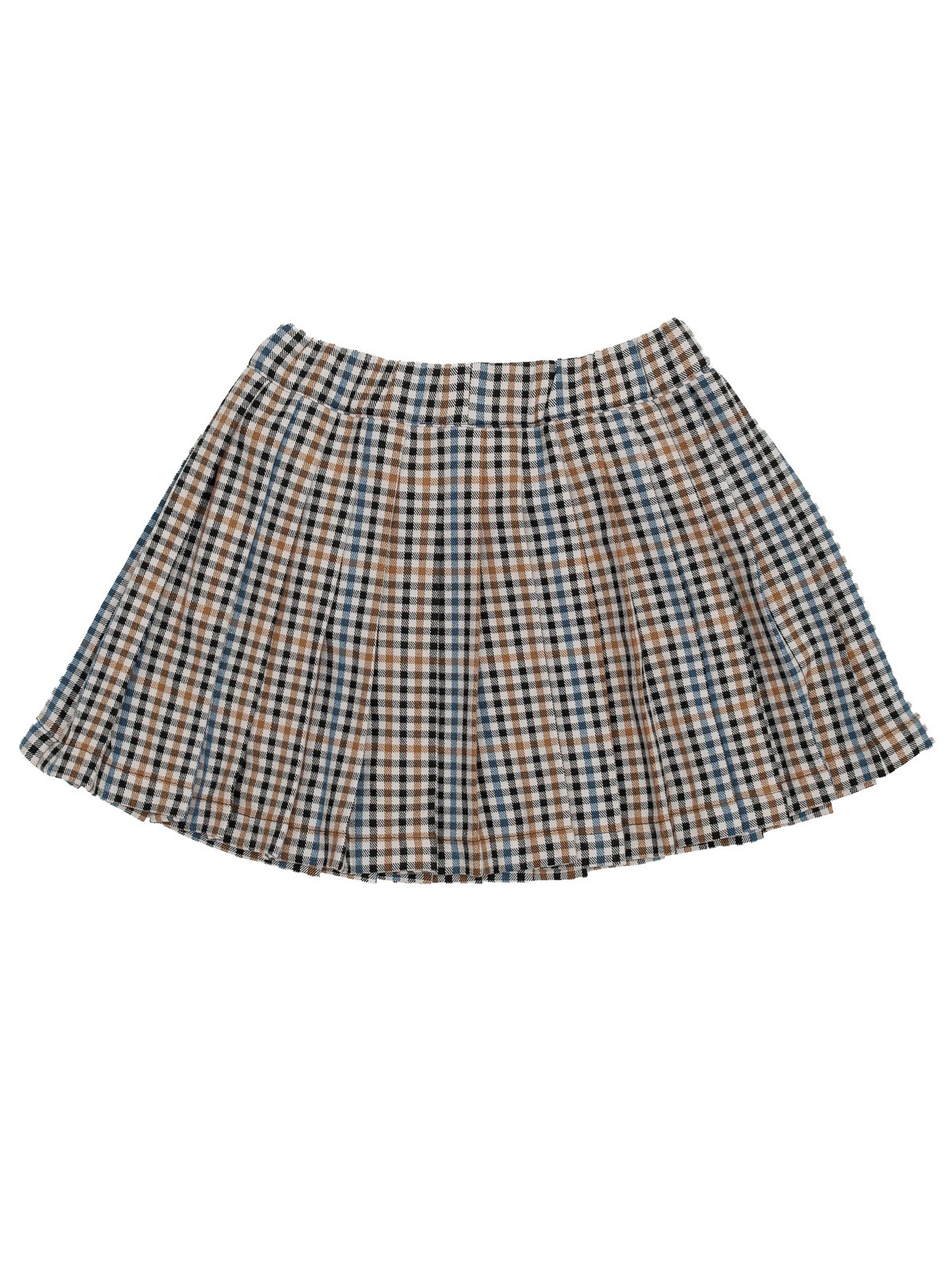 checked flannel pleated skirt