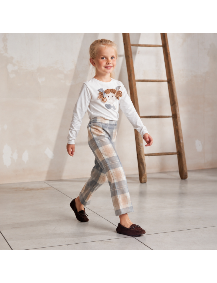 fashion tartan ankle length trousers