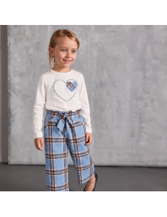 pantaloni 3/4 con fiocco in tartan moda