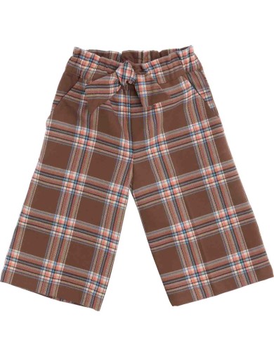 fashion tartan 3/4 trousers with bow
