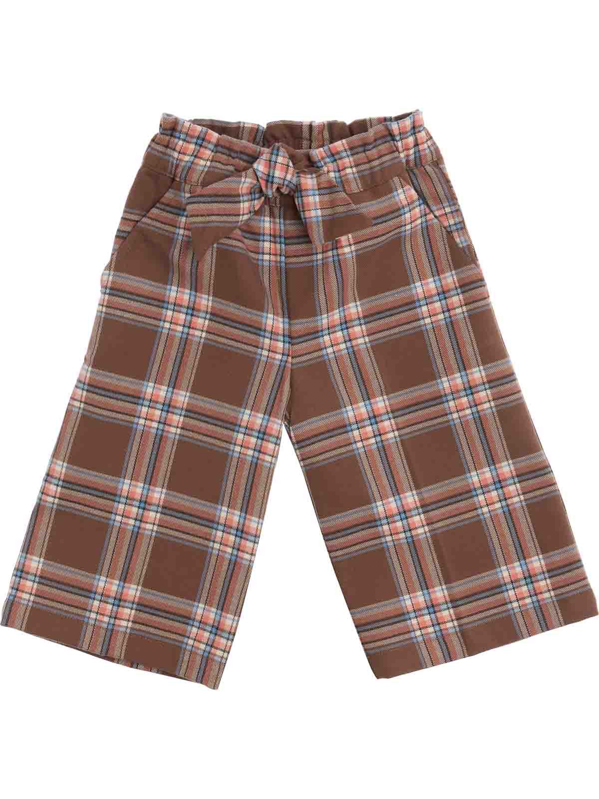 pantaloni 3/4 con fiocco in tartan moda